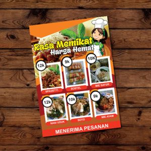 Desain Menu Rumah Makan